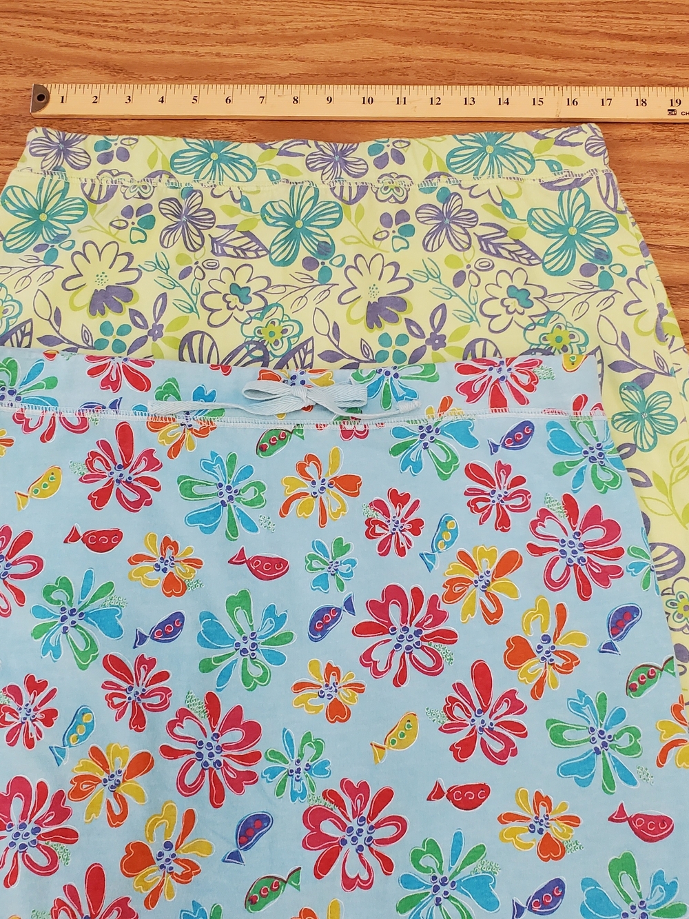Fresh Produce Light Blue Floral and Line Green Multicolor Ruffle Skirts - Picture 3 of 13